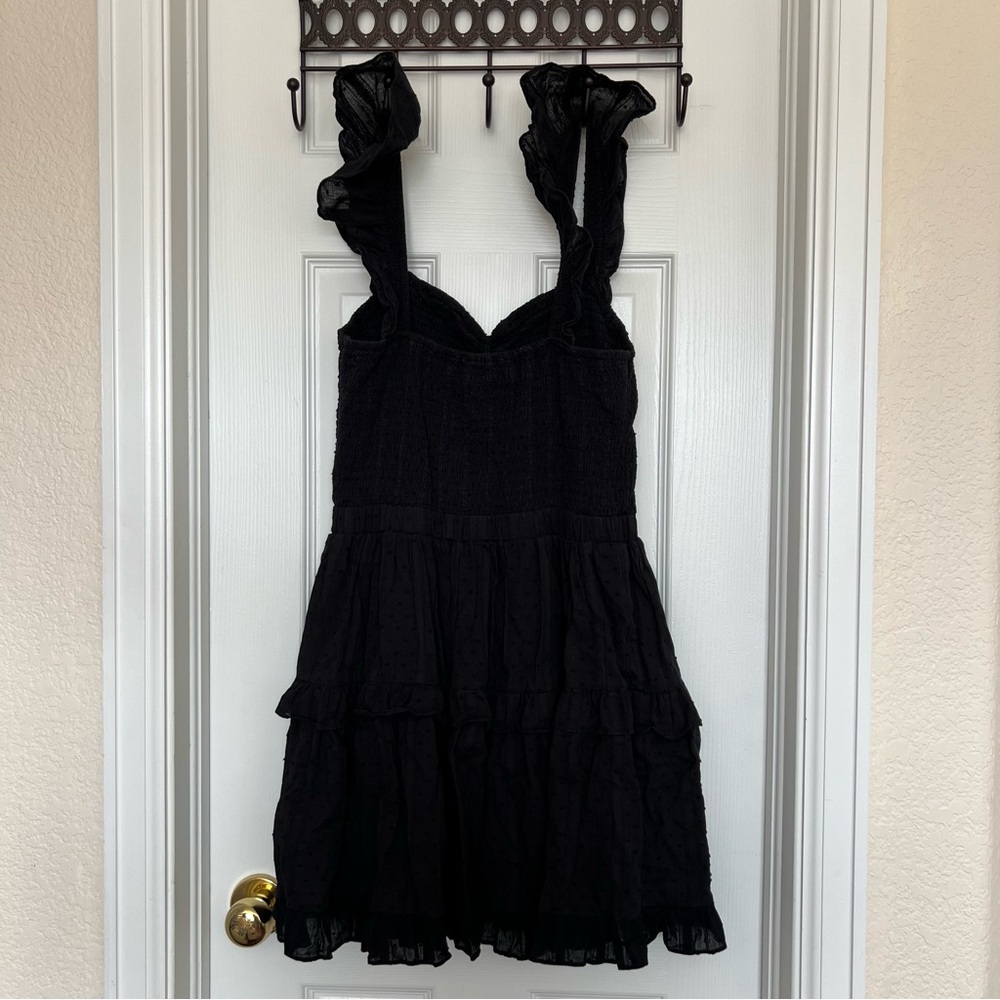 Mable Swiss Dot Smocked Tiered Ruffle Dress Large